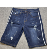 M.Society Dark Denim Jean Shorts Splatter Shorts Men&#39;s Size 32 KG JD - $187.97 MXN