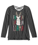 Epic Threads Big Kid Girls Llama Holiday T Shirt Size Small Color Charcoal - £21.40 GBP