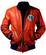 Dragon Ball Z Super Guko Kakroat Orange Lambskin Leather Jacket - £132.76 GBP