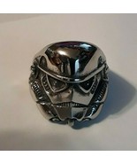 Star Wars Adult Mens Stormtrooper Ring Silver Stainless Steel Size 14 - $35.88 CAD
