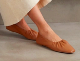 Vince Ballet Flats 7 1/2 M Brown $295 7.5 Wear 2 Ways Fold Down Heel SOFT NIB - £136.75 GBP