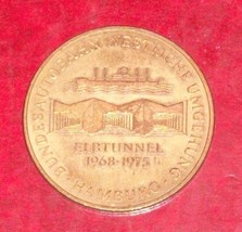 Elbe River Hamburg Germany German Coin Elbtunnel Bridge Autobahn Coin Medal 1975 - £21.16 GBP