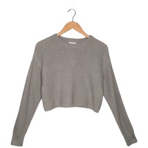 New Abound Womens Size XS Cropped Knit Sweater Long Sleeve Round Neck Gray - €15,58 EUR