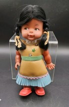 Vintage Native American Indian 1960’s Doll Girl 8” Tall Rubber Face Plastic Body - £10.01 GBP