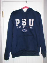Ncaa Psu Penn State Hoodie Navy Blue With Silver White Emblem Size Large - £10.34 GBP