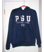 NCAA PSU PENN STATE HOODIE Navy Blue with Silver White Emblem Size Large - £10.23 GBP