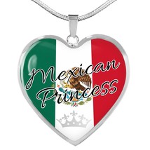 Mexican Princess Necklace Stainless Steel or 18k Gold Heart Pendant 18-2... - $37.95+