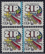 1511 - 10c Inking Error / EFO 2 Diff Blue Line Pairs &quot;Zip Code&quot; Unused &quot;... - $17.76 CAD