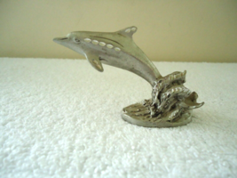 Vintage 1990 Masterworks Fine Pewter Dolphin Jumping Out Of Water Figurine - £15.68 GBP