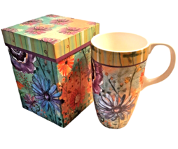 17 oz Floral Ceramic Coffee My Favorite Mug w Matching Gift Box Lori Sie... - £29.13 GBP
