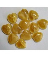 12 Heart Shaped Tan Translucent Glass Cabochons 12mm Vintage New Old Sto... - £9.30 GBP