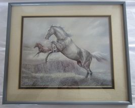 Ruane Manning Wild Horses 2 Matted Framed Print 11&quot; x 13&quot; - £12.76 GBP