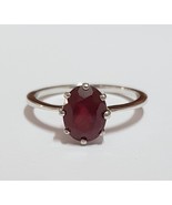 1.5 cttw Ruby 925 sterling silver solitaire ring - £18.32 GBP
