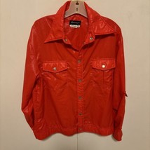 Vintage Obermeyer red Polyester Wind Ski Shirt Jacket Mens  large - £50.55 GBP