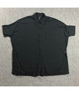 Focus Casual Life Top Womens Large Black Button Up Short Sleeve Oversize A1 - $510.69 MXN