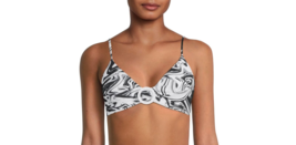 No Boundaries Junior&#39;s Printed Pique Bikini Top Size S (3-5) Multicolor - $21.77