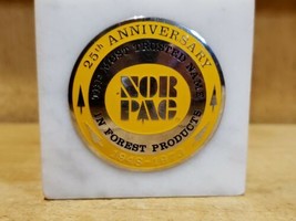Vintage NOR PAC 25th Anniversary 1948-73 Marble Paperweight by Paperweig... - $39.59