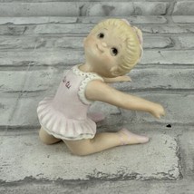 Enesco Blonde Girl Pink Tutu Ballerina Figurine 1983 Morgan Inc 3.25 Inc... - $18.20