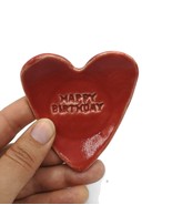 Red Heart Ceramic Ring Holder, Handmade Plate, Happy Birthday Gift, Reli... - £24.58 GBP+