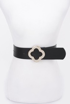  Rhinestone Metal Buckle Metallic Stretch Belt - $24.55