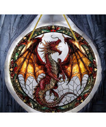 &quot;Fiery Red Dragon Sun Catcher - Bold Mythical Decor for Home and Window ... - €19,73 EUR