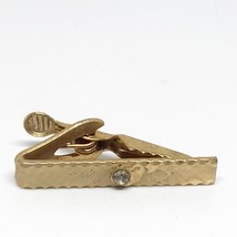 Vintage Gold Tone Design Tie Bar Clasp Jeweled - £8.15 GBP