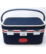 Vintage Skyway Tweed Cosmetic Train Case Hard Sided Luggage Carryon Retro - £28.96 GBP
