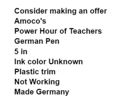 Amocos Power Hour of Teachers German Pen Ballpoint Click Vintage Adverti... - £6.19 GBP