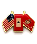 American Legion USMC WWI Victory Banner Crossed Flags Patriotic Badge Pin - $17.75 CAD