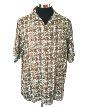 Caribbean Shirt Mens Size  Medium Casual Aloha Tribal Island Geo Button Front - £13.38 GBP