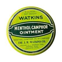 Vintage Watkins Brand Menthol Camphor Ointment 5oz Green Tin Container A... - $25.74