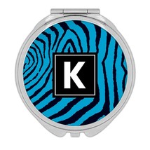 Zebra Animal Print : Gift Compact Mirror Blue Fashion Pattern For Her Fe... - £10.40 GBP+