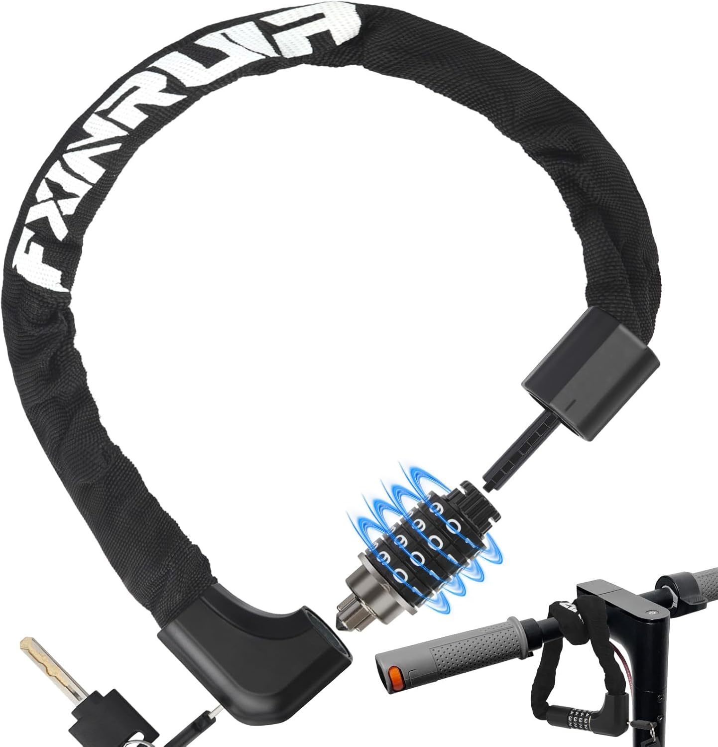 E Scooter Lock, Bicycle Chain Lock With 2 Unlock Methods Combination Hea... - $29.98