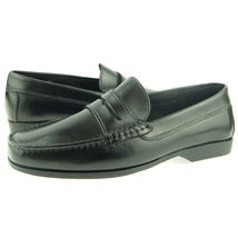 Daniele Lepori &quot;Poker&quot; Leather Penny Loafer, Men&#39;s Shoes, Italy, Black - $99.00
