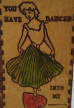 Leather Postcard You Have Danced Into My Heart Ballerina Dancer Robbins Unused - £48.58 GBP