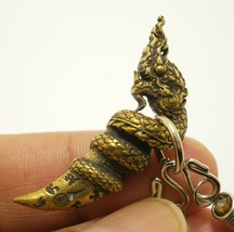 Naga Phaya Nak snake brass pendant necklace Thai Yant amulet Thailand talisman l - £26.94 GBP