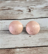 Vintage Clip On Earrings - Light Pink Stone Pattern Circle - £8.78 GBP