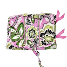 Vera Bradley Priscilla Make Up Jewelry Bag 17.5 x 7.5 x 1 open Pink Green NWOT - £14.79 GBP