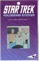 Classic Star Trek Kirk on Bridge Hologram Sticker 1991 A H Prismatic MINT SEALED - $5.94