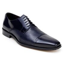 Belvedere Studio Men's Dress Shoes Alexander Deerskin Leather Navy image 3
