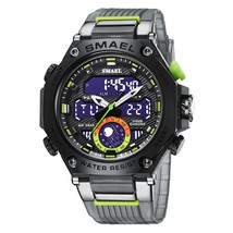 SMAEL Sport Digital Watches For Men Alloy Case Dual Display Analog Watch Sports  - £31.46 GBP