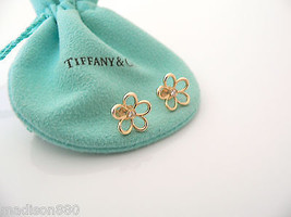 Tiffany & Co Diamonds 18K Gold Flower Earrings Studs Nature Gemstone Gift Pouch  - $1,948.00