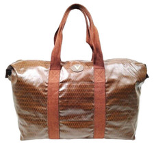 Valentino PVC Soft Tote X Large Brown Signature Print Travel Bag Clean I... - £138.43 GBP