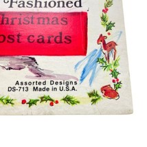 Old Fashioned Christmas Postcards  4 Designs Vintage 60s Angel Sleigh Santa - $19.26