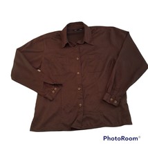 Preloved Basic Brown Long Sleeve Button Front Shirt Wing Tip Collar Barr... - $355.44 MXN