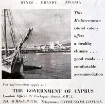 1952 Island Of Cyprus Travel Destination Advertisement Sphere UK Import ... - €8,58 EUR
