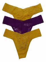 NoBo Intimates Women&#39;s 3pk All Lace Thong Panties (Mustard, Plum, Mustar... - £13.05 GBP