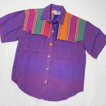 Cricket by the Creek Button Shirt Women M/L Wearable Art Southwest Purpl... - $19.79