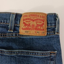Levi's 505 Straight Leg Men's Blue Denim Cotton 5-Pocket Jeans Size 40W×32L image 3