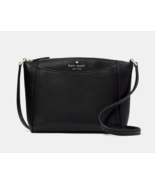 New Kate Spade Monica Pebbled Leather Crossbody Black - $1,563.91 MXN